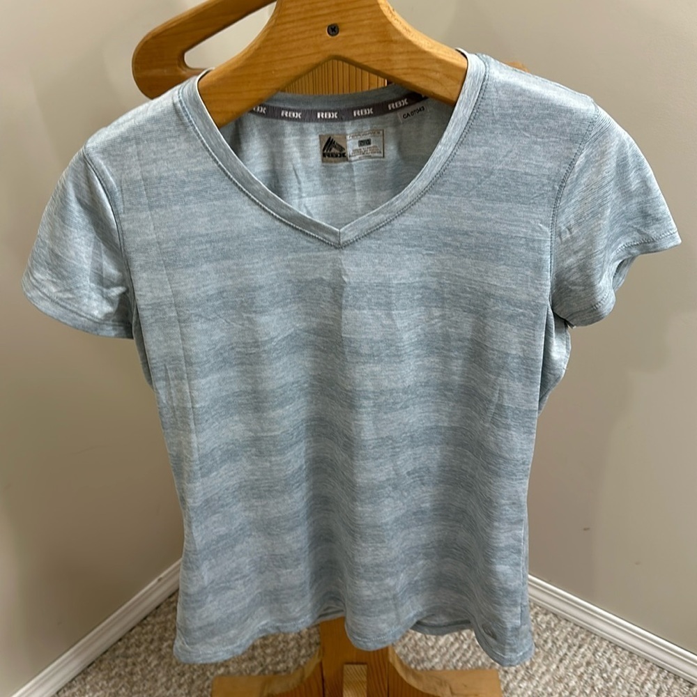 RBX Shirt short sleeve 2 tone striped blue size large